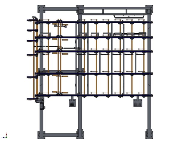 Cross chain tracks with stoppers and turning [00818197-13]